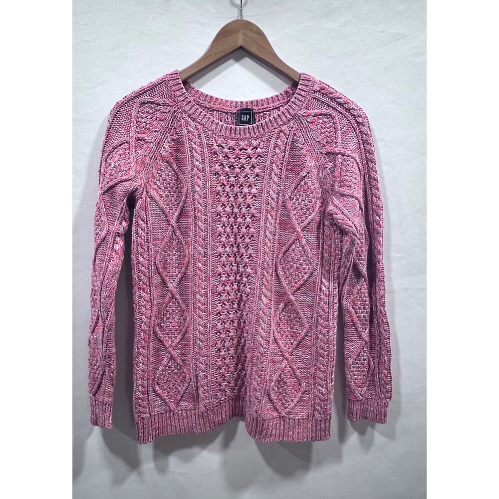 Vintage Y2K 2000s GAP Women's Chunky Cable Knit Crew‎ Neck Pullover Sweater XS